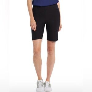 Tribal Women's 0 Flatten It Pull-on Snap Slit Black Shorts 10”